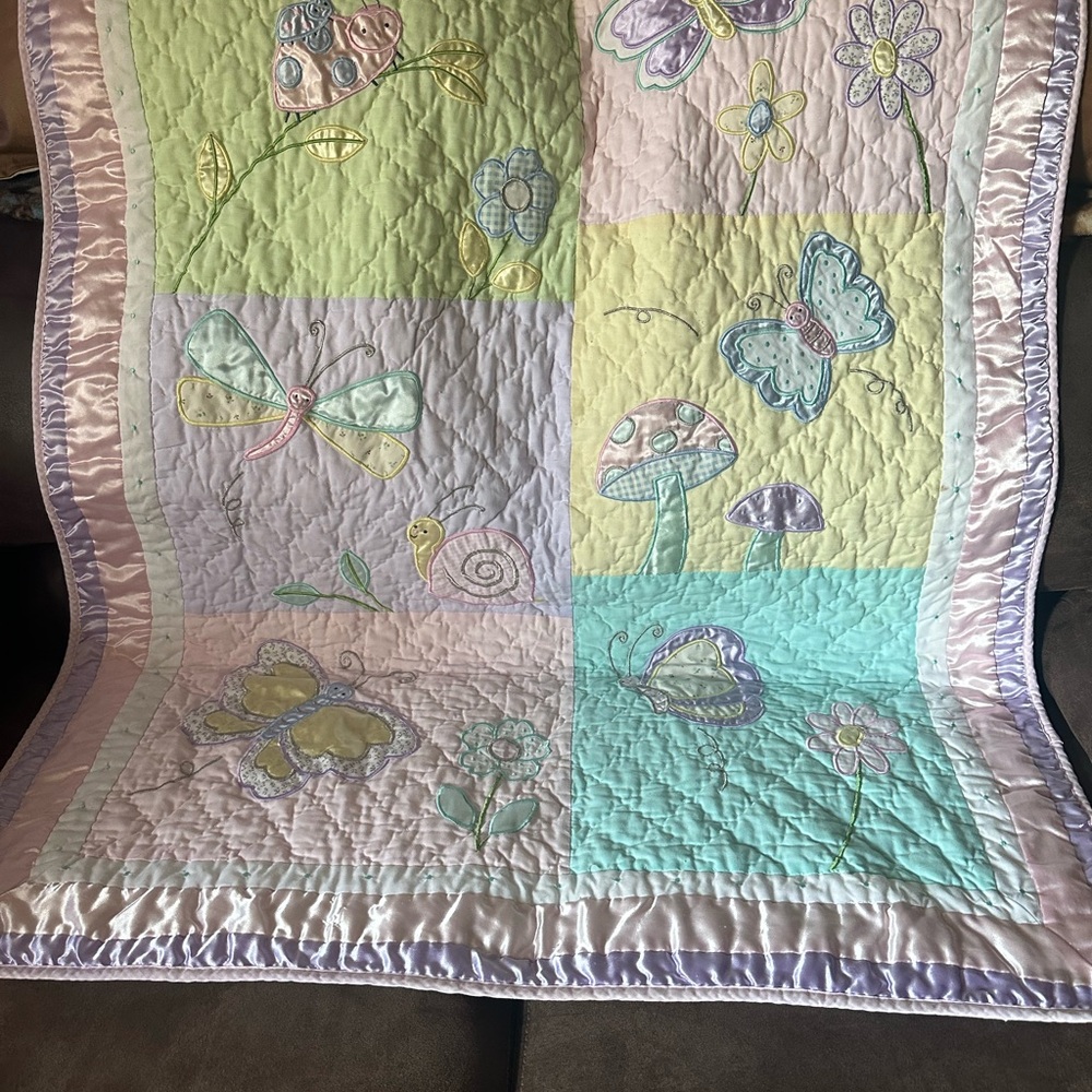 Pastel Butterfly and Dragonfly Quilt